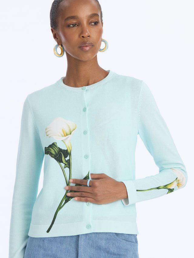 Calla Lily Print Cardigan