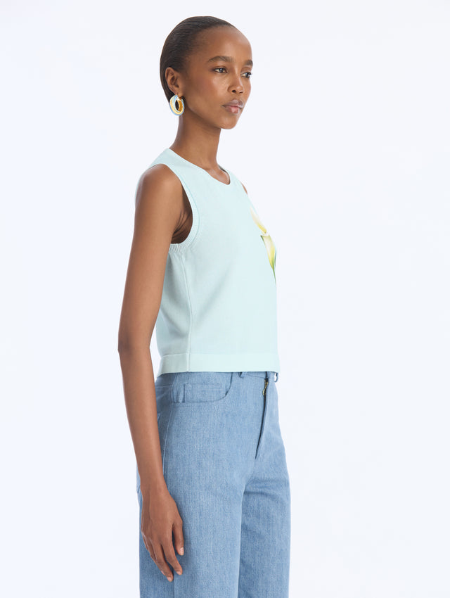 Calla Lily Print Knit Tank