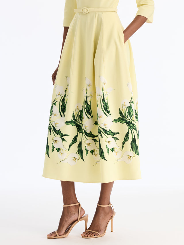 Calla Lily Border Wool Dress
