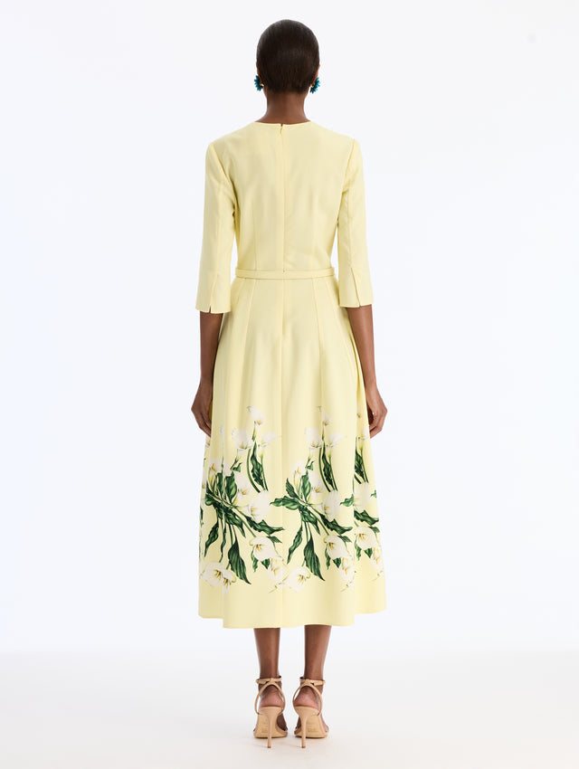 Calla Lily Border Wool Dress