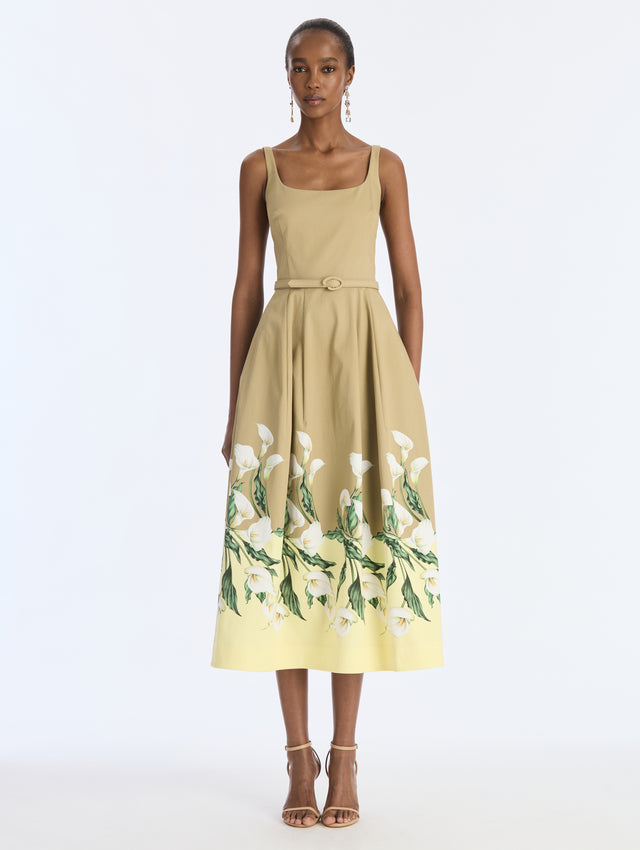 Calla Lily Border Cotton Dress