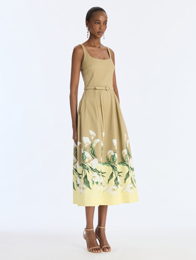 Calla Lily Border Cotton Dress