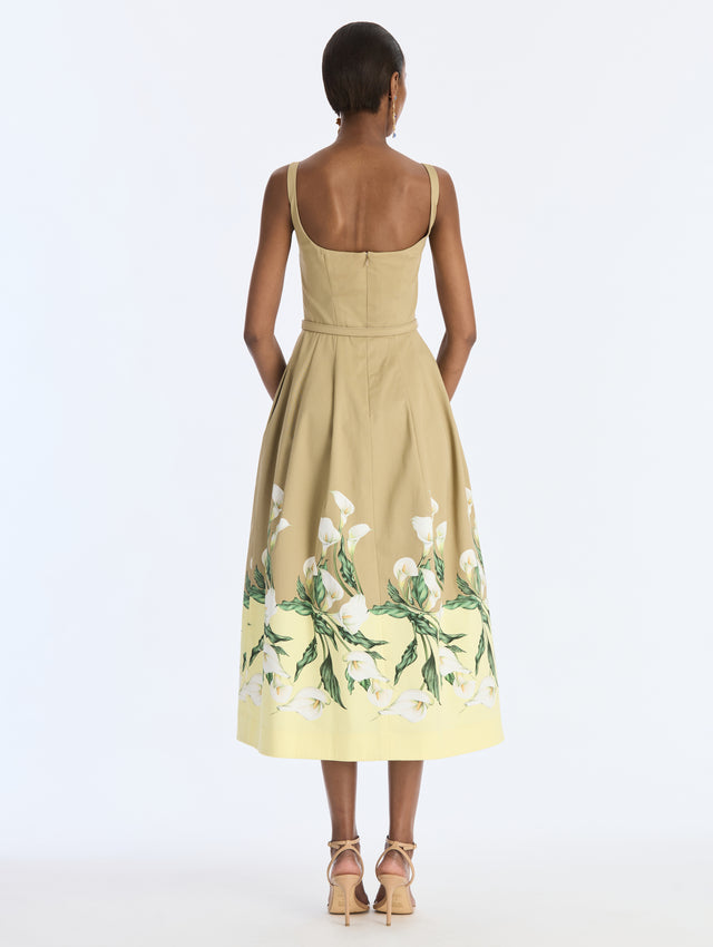Calla Lily Border Cotton Dress