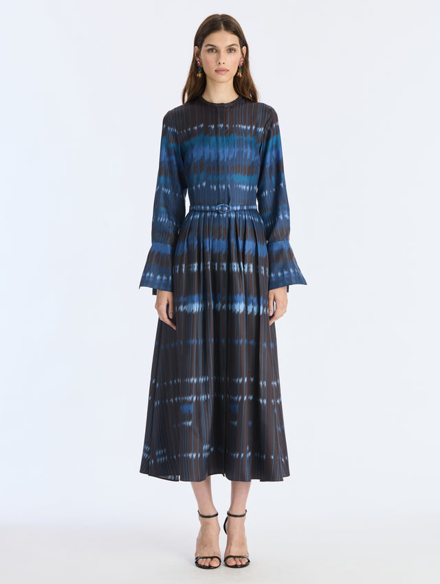 Abstract Houndstooth Twill Dress