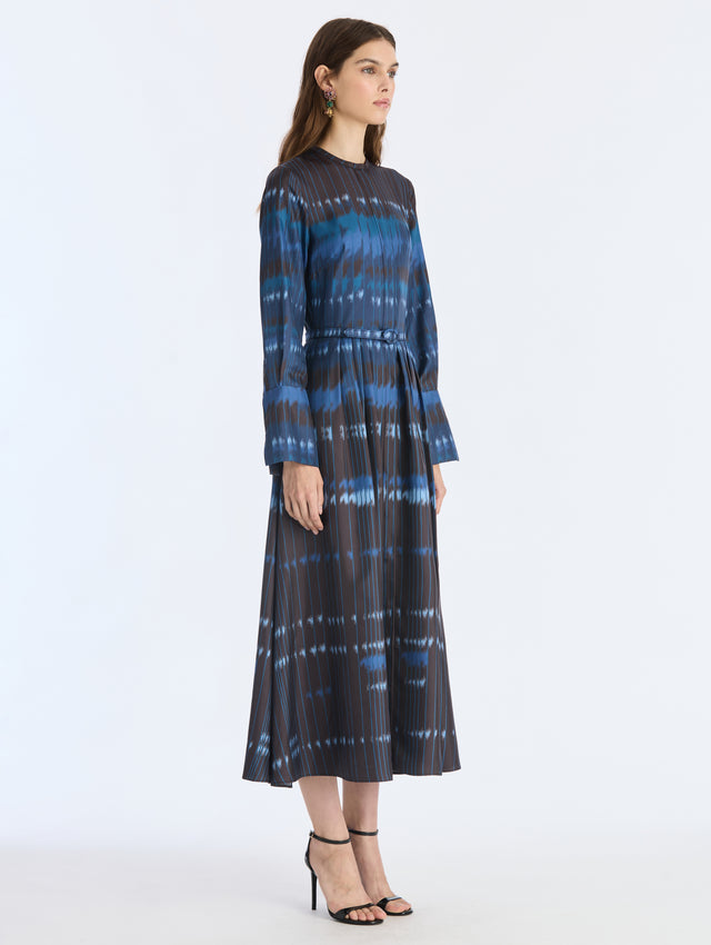 Abstract Houndstooth Twill Dress