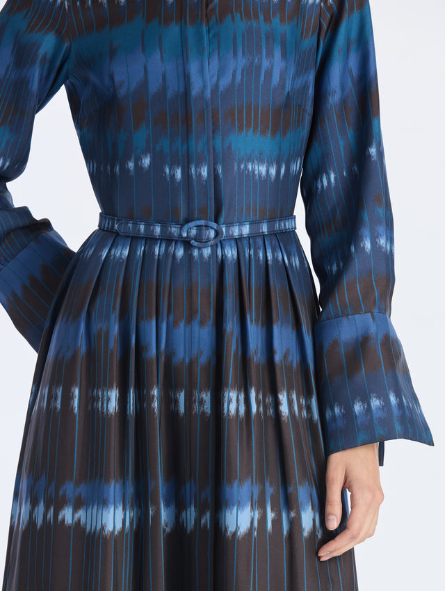 Abstract Houndstooth Twill Dress