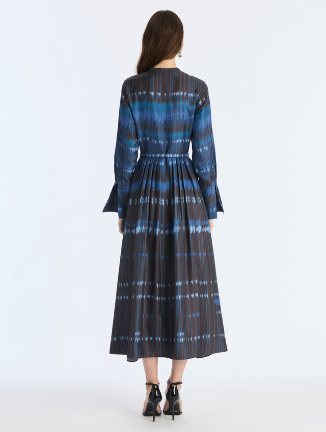Abstract Houndstooth Twill Dress