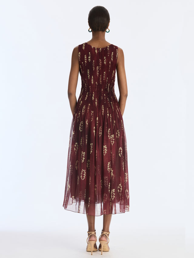 Abstract Silk Chiffon Dress