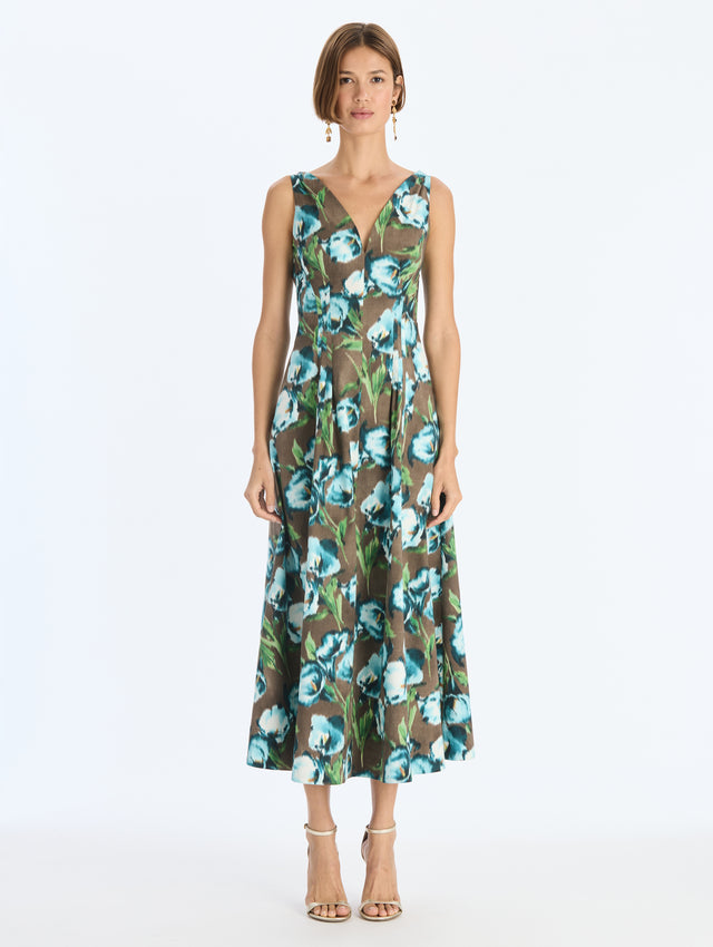 Calla Lily Cotton Poplin Dress