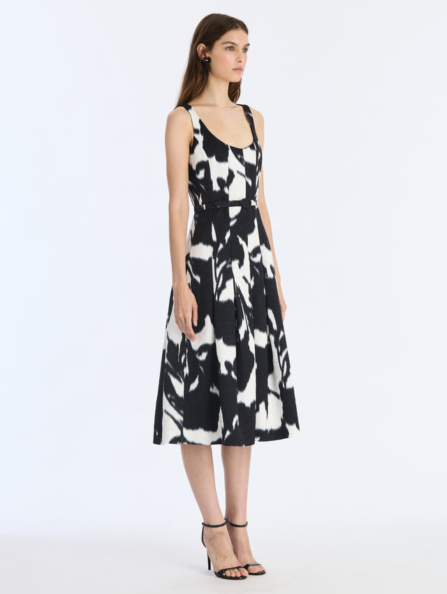 Chine Calla Lily Cloque Dress