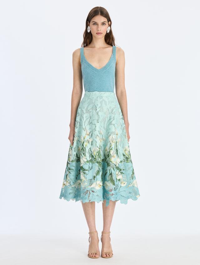 Calla Lily Border Lace Skirt