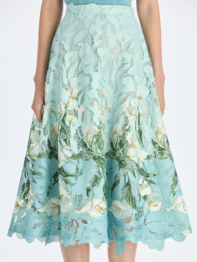 Calla Lily Border Lace Skirt