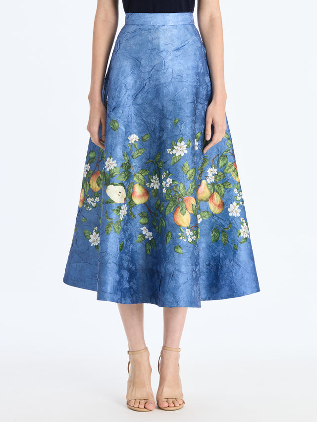 Pears Crushed Satin Circle Skirt