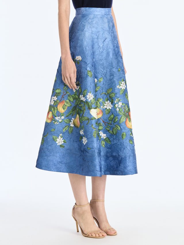 Pears Crushed Satin Circle Skirt