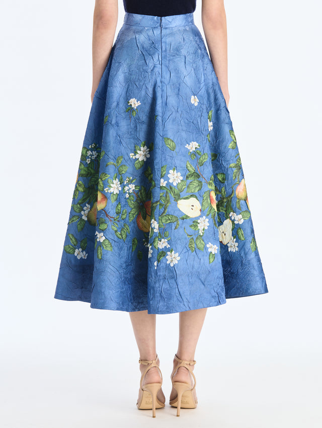 Pears Crushed Satin Circle Skirt