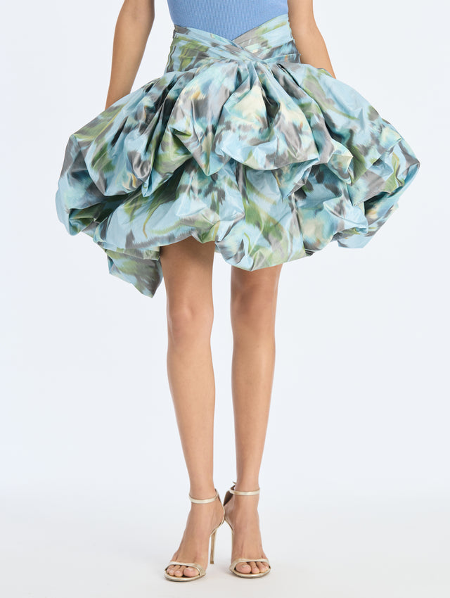 Abstract Calla Lily Chine Bubble Skirt