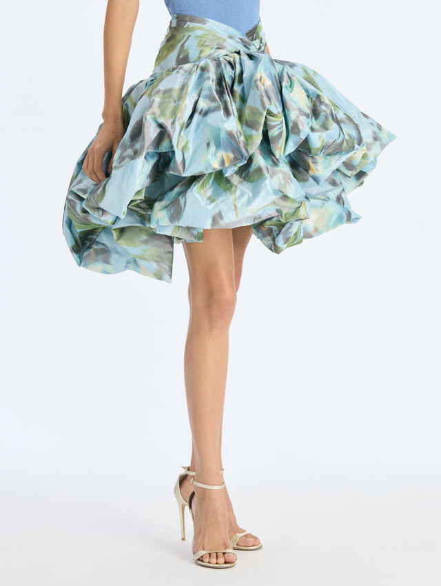 Abstract Calla Lily Chine Bubble Skirt