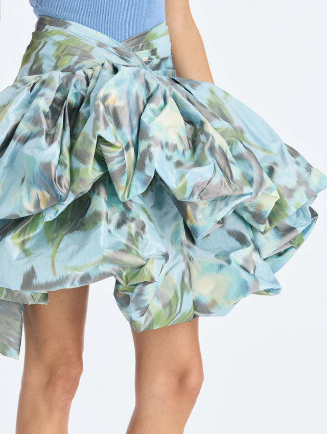 Abstract Calla Lily Chine Bubble Skirt