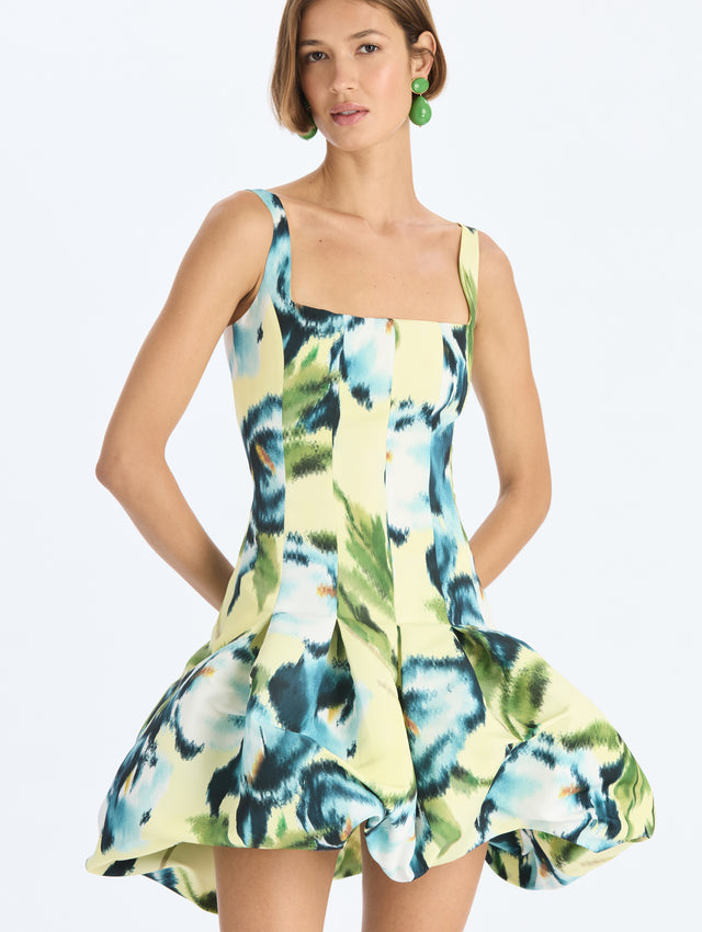 Chine Calla Lily Faille Dress
