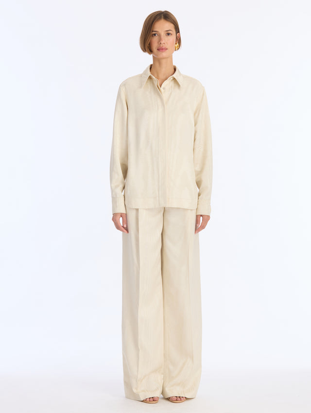 Shantung Moire Jacquard Blouse