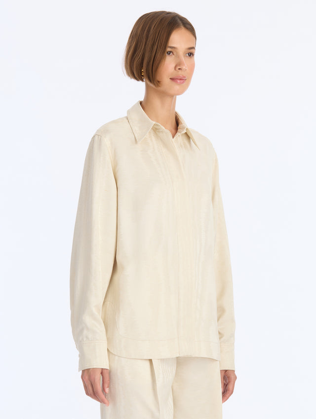 Shantung Moire Jacquard Blouse