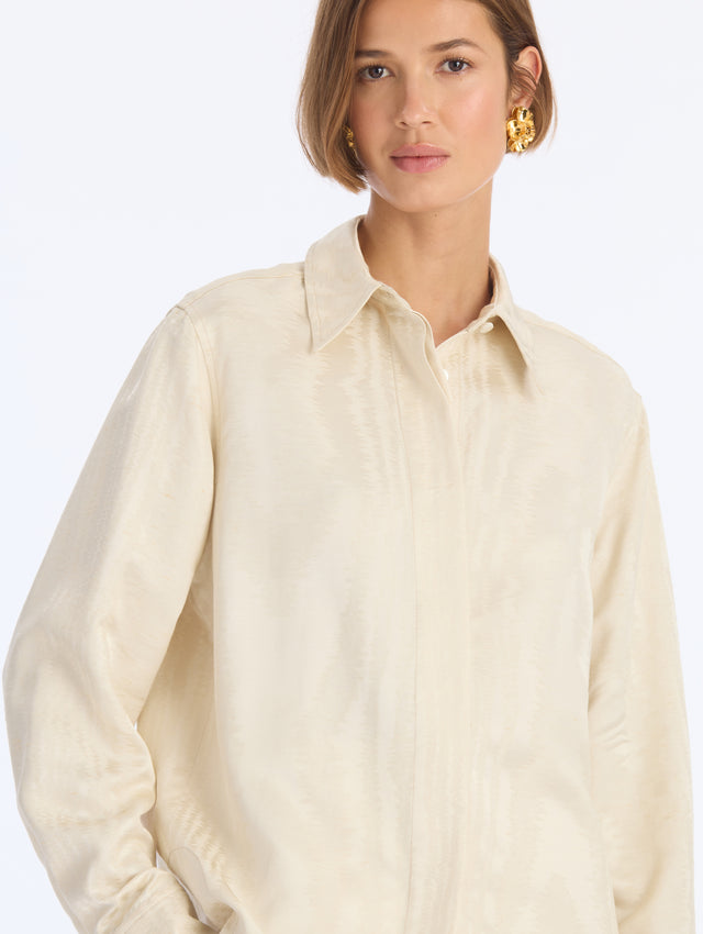 Shantung Moire Jacquard Blouse