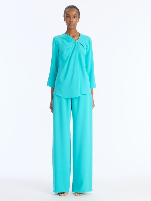 Draped Heavy Silk Georgette Blouse