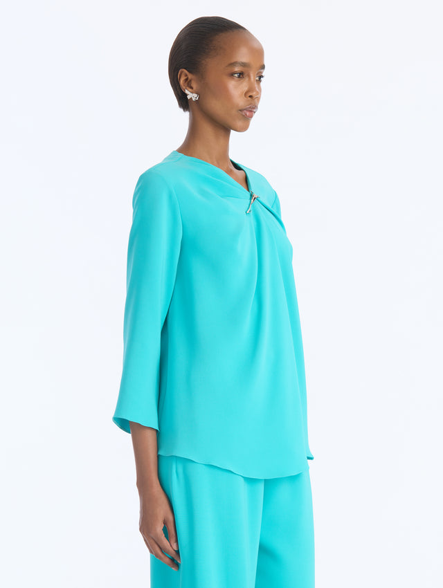 Draped Heavy Silk Georgette Blouse