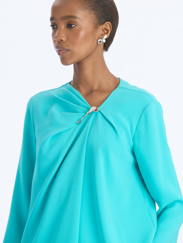 Draped Heavy Silk Georgette Blouse