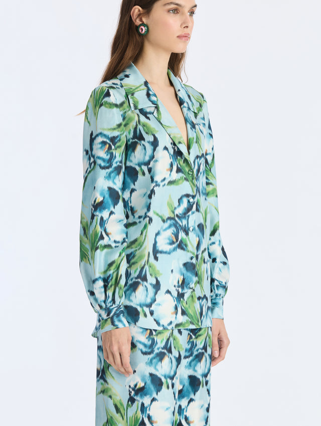 Calla Lily Silk Twill Blouse