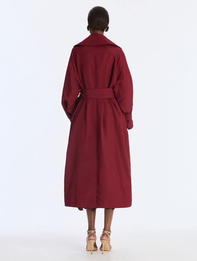 Drapey Viscose Collared Coat