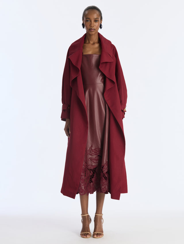 Drapey Viscose Collared Coat