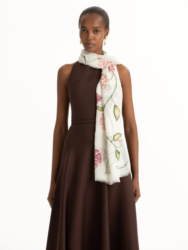 Porcelain Flower Modal Cashmere Scarf