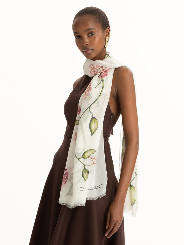 Porcelain Flower Modal Cashmere Scarf