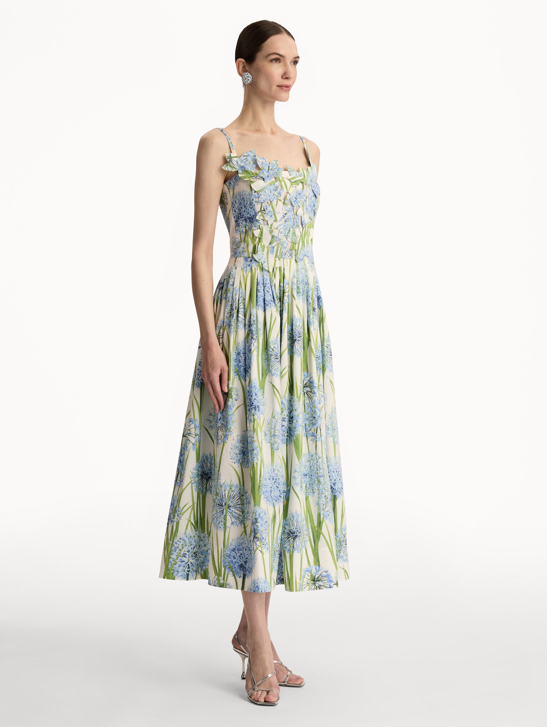 sachin and babi light blue dress Elegant Off-Shoulder * with Floral Appliqué main image 1