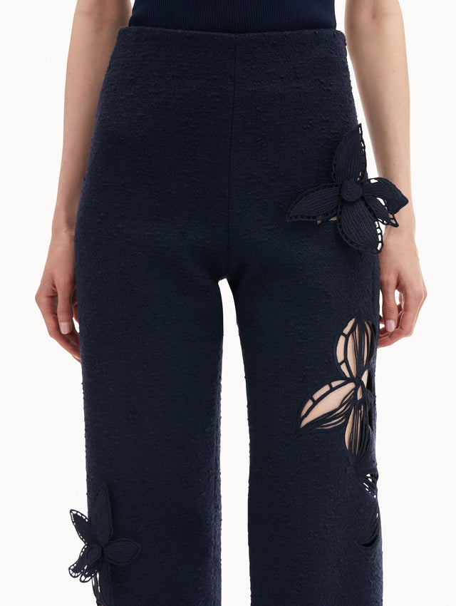 Navy Orchid Embroidered Tweed Pant
Zoom View