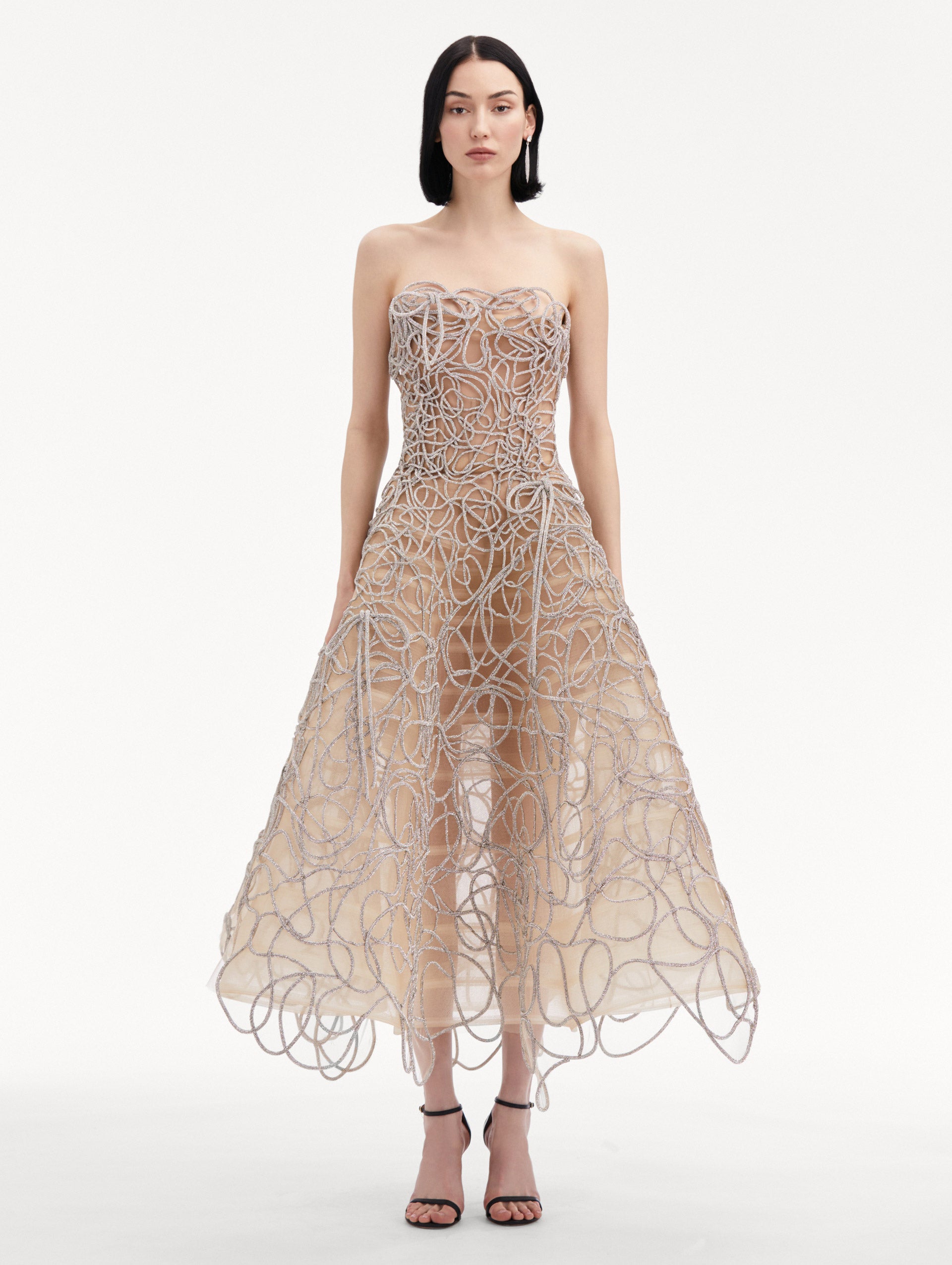 Crystal Embroidered Cord Gown Crystal Embroidered Cord Gown