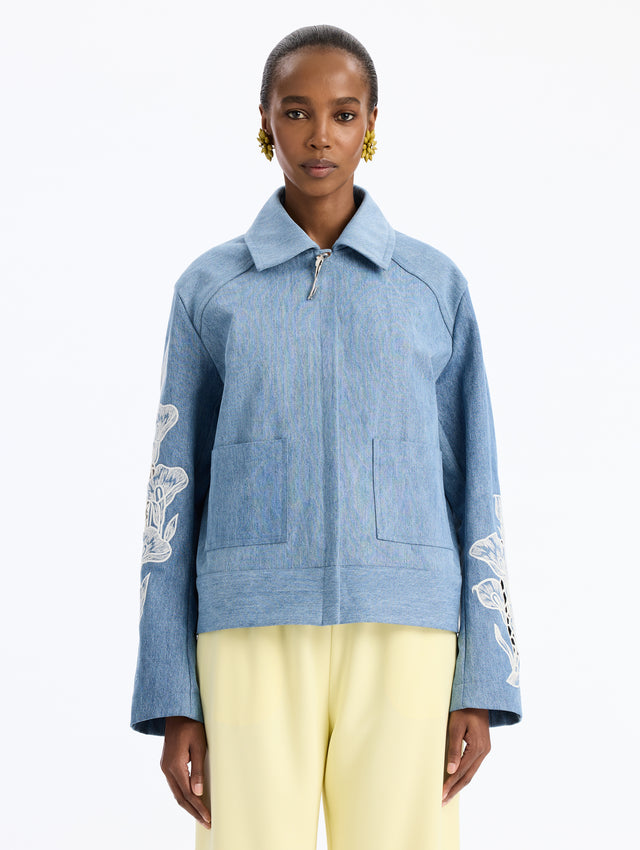Denim Embroidered Jacket