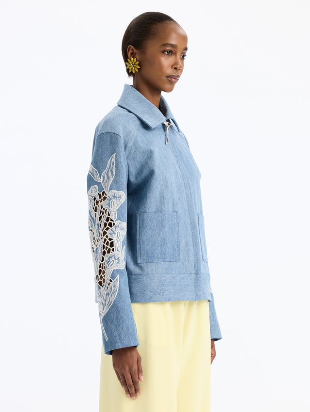 Denim Embroidered Jacket