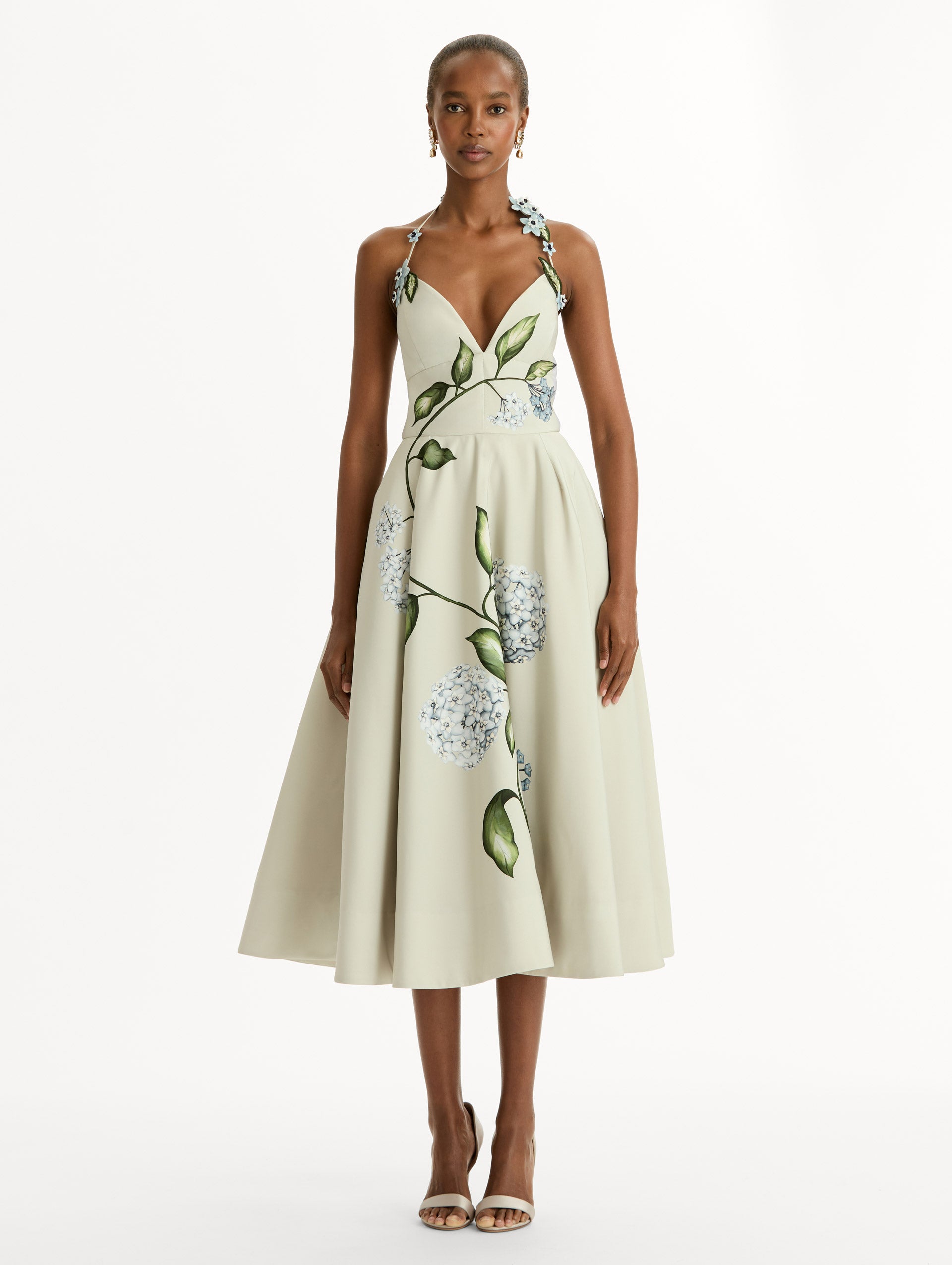 Oscar de La Renta Porcelain Flower Faille Cocktail Dress - Floral Oscar de La Renta Porcelain Flower Faille Cocktail Dress - Floral