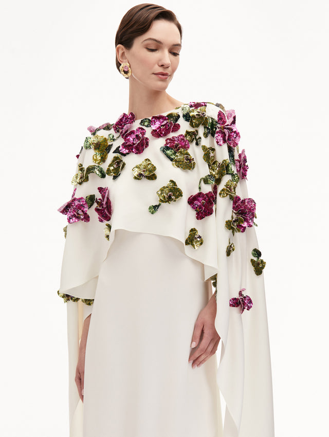 Orchid Sequin Embroidered White Caftan
Zoom View