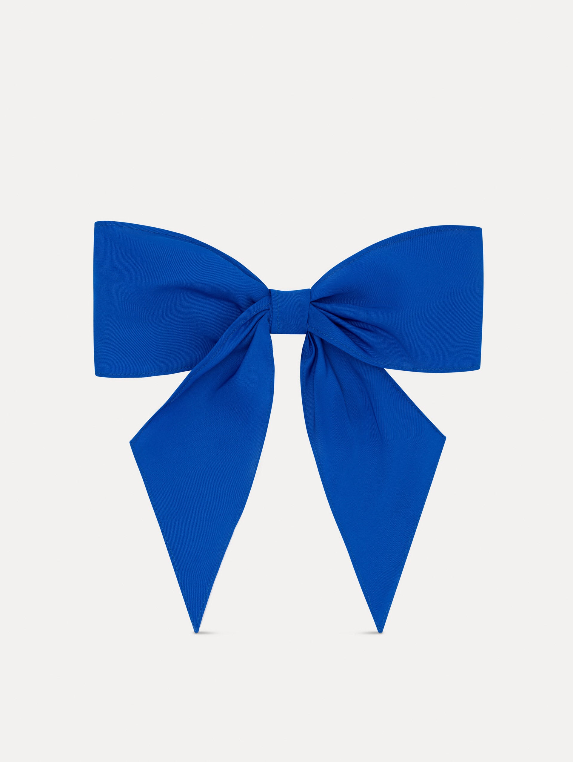 Lapis Blue ODLR x @SimonSits Dog Bow featuring an oversized shape and long pointed tails. Front View.