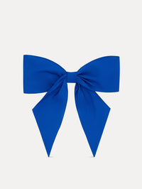 Lapis Blue ODLR x @SimonSits Dog Bow featuring an oversized shape and long pointed tails. Front View.