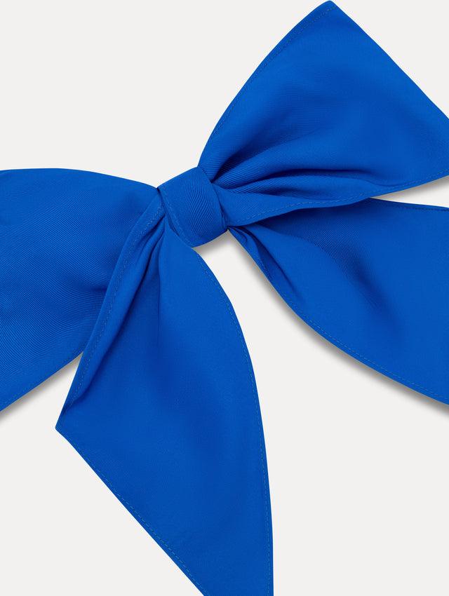 Lapis Blue ODLR x @SimonSits Dog Bow featuring an oversized shape and long pointed tails. Zoom View.