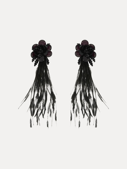 Feather Fringe Clip-On Earrings
