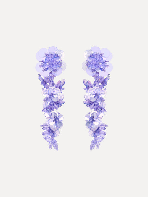 Sequin Flower Clip-On Earrings