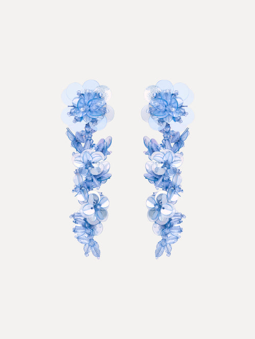 Sequin Flower Clip-On Earrings