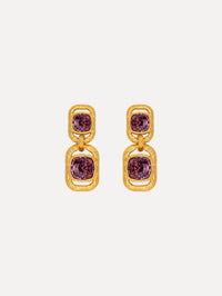 Rectangle Crystal Drop Earrings