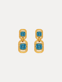 Rectangle Crystal Drop Earrings