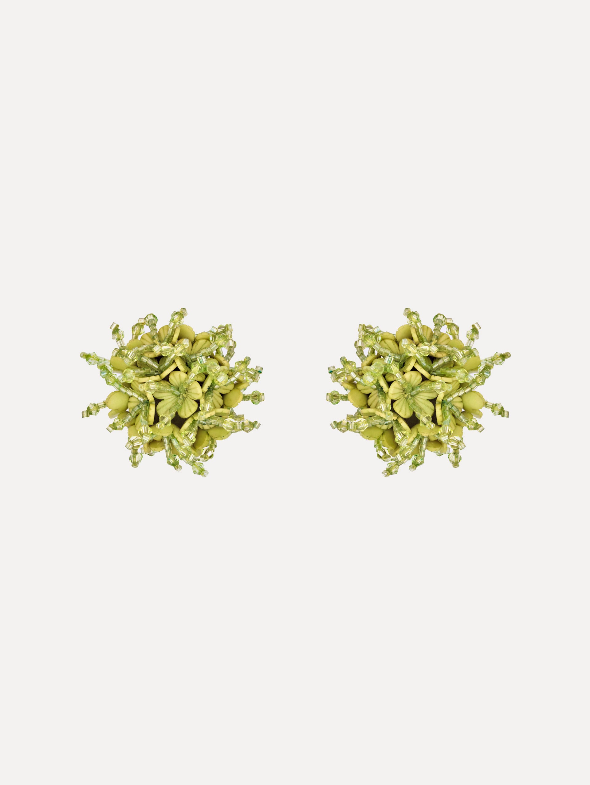 The Firework Clip-On Earrings in Green.